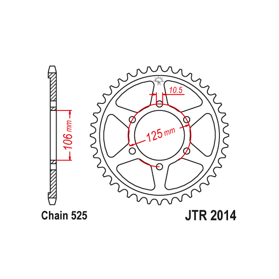 Kit chaine EK CHAIN super-renforcée acier TRIUMPH STREET TRIPLE 675 2013 - 2017