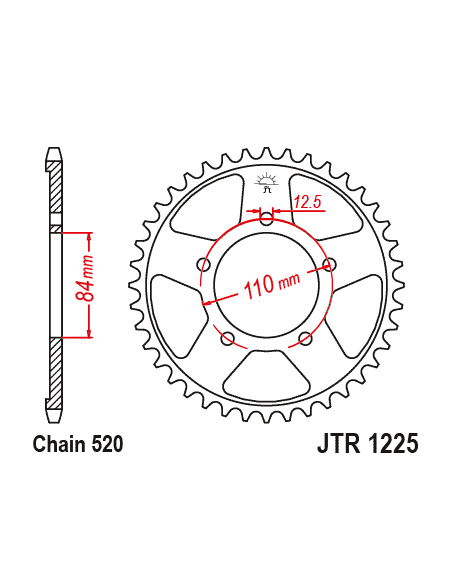 Kit chaine EK CHAIN super-renforcée acier HONDA CB 500 X 2019 - 2024