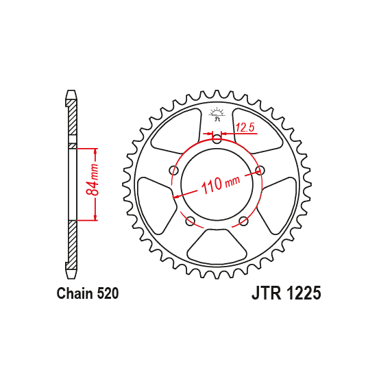 Kit chaine EK CHAIN super-renforcée acier HONDA CMX 500 REBEL 2017 - 2024