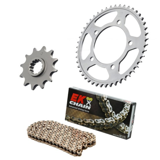 Kit chaine EK CHAIN super-renforcée acier BMW F 800 GS 2008 - 2018 - F 800 GS ADVENTURE 2013 - 2018