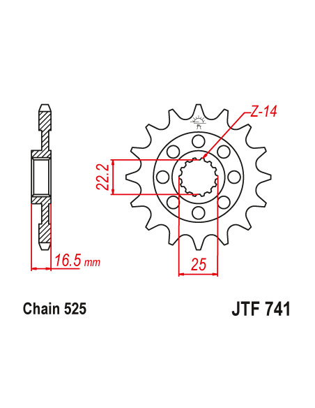 Kit chaine EK CHAIN super-renforcée acier DUCATI 1200 MONSTER 2014 - 2019