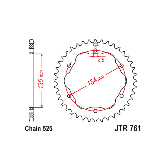 Kit chaine EK CHAIN super-renforcée acier DUCATI 1200 MONSTER 2014 - 2019