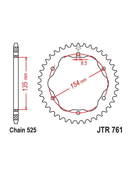 Kit chaine EK CHAIN super-renforcée acier DUCATI 1200 MONSTER 2014 - 2019