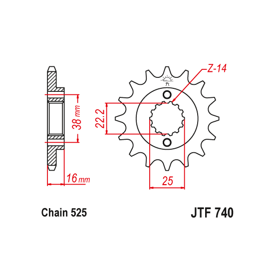 Kit chaine EK CHAIN super-renforcée acier DUCATI 796 MONSTER 2010 - 2015