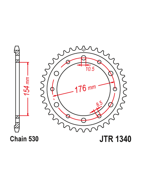 Kit chaine EK CHAIN super-renforcée acier HONDA CB 1000 R 2008 - 2015