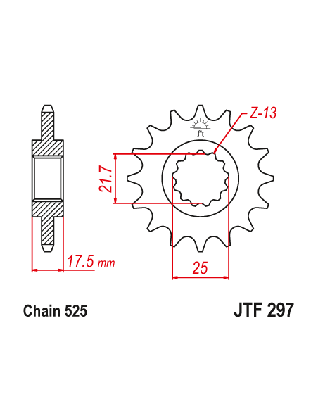 Kit chaine EK CHAIN super-renforcée acier HONDA CB 500 1994 - 2002