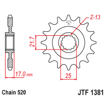 Kit chaine EK CHAIN super-renforcée acier HONDA CB 500 F 2013 - 2016 2