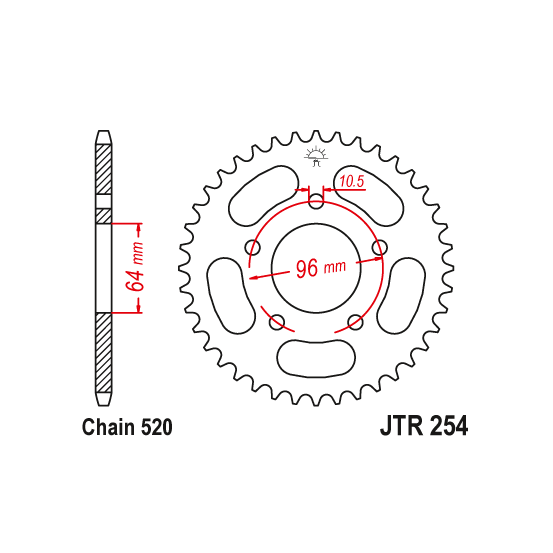 Kit chaine EK CHAIN super-renforcée acier HONDA CBF 250 2004 - 2006