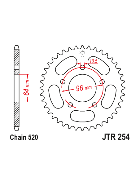 Kit chaine EK CHAIN super-renforcée acier HONDA CBF 250 2004 - 2006