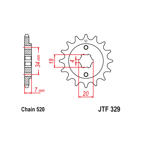 Kit chaine EK CHAIN super-renforcée acier HONDA MTX 125 1986 - 1990
