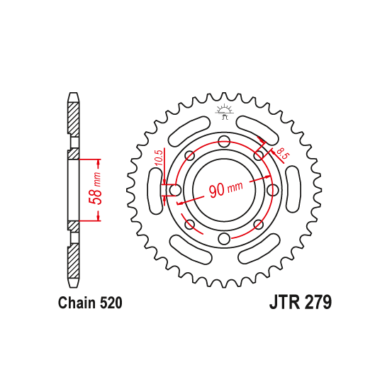 Kit chaine EK CHAIN super-renforcée acier HONDA MTX 125 1986 - 1990