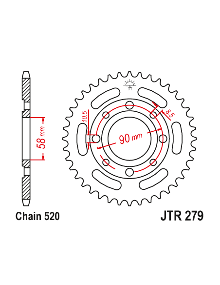 Kit chaine EK CHAIN super-renforcée acier HONDA MTX 125 1986 - 1990