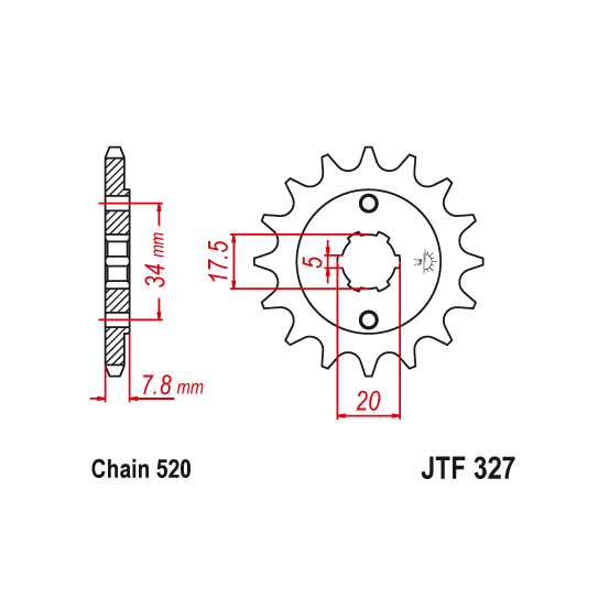 Kit chaine EK CHAIN super-renforcée acier HONDA NSR 125 R 1993 - 1999