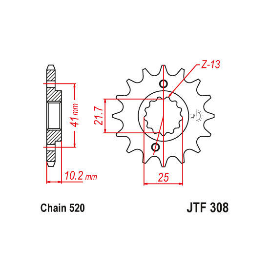 Kit chaine EK CHAIN super-renforcée acier HONDA NX 650 DOMINATOR 1991 - 1995