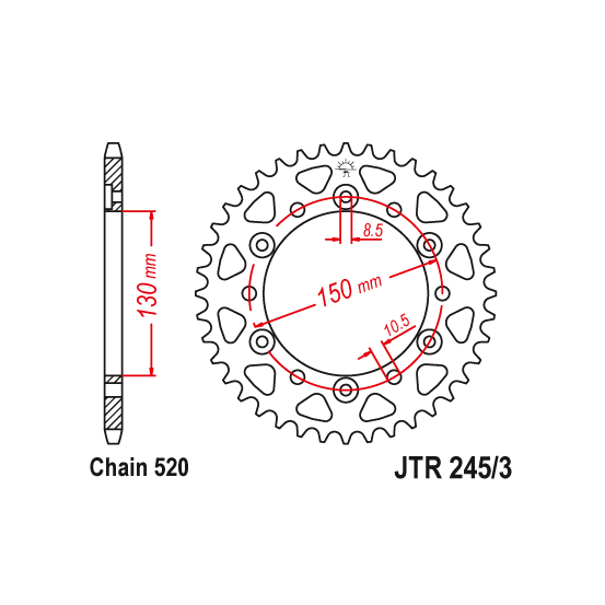 Kit chaine EK CHAIN super-renforcée acier HONDA NX 650 DOMINATOR 1991 - 1995