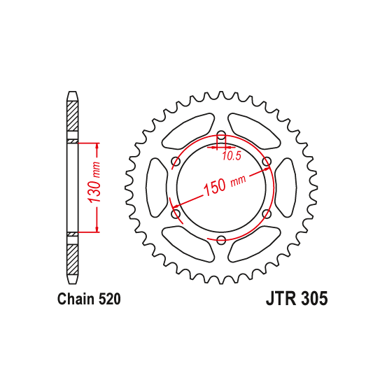 Kit chaine EK CHAIN super-renforcée acier HONDA NX 650 DOMINATOR 1996 - 1999