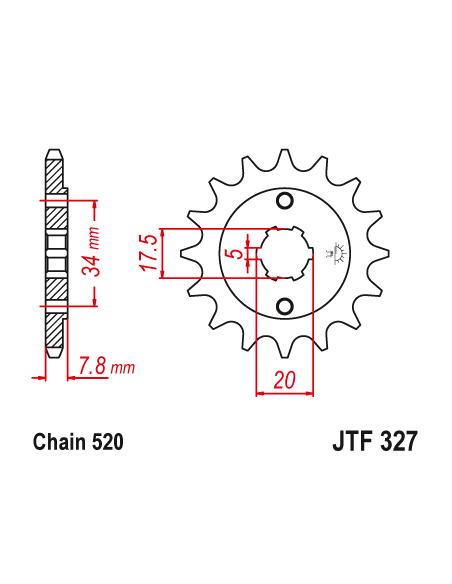 Kit chaine EK CHAIN super-renforcée acier HONDA VT 125 C 1999 - 2006