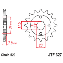 Kit chaine EK CHAIN super-renforcée acier HONDA XL 125 VARADERO 2001 - 2017 2