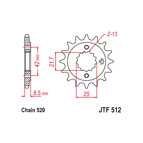 Kit chaine EK CHAIN super-renforcée acier KAWASAKI KLE 500 1991 - 1995