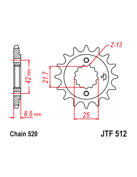 Kit chaine EK CHAIN super-renforcée acier KAWASAKI KLE 500 2005 - 2007