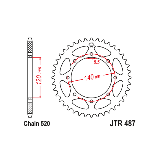Kit chaine EK CHAIN super-renforcée acier KAWASAKI KLE 500 2005 - 2007
