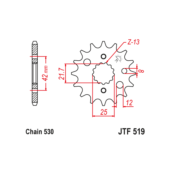 Kit chaine EK CHAIN super-renforcée acier KAWASAKI ZZR 600 1993 - 2006