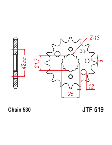 Kit chaine EK CHAIN super-renforcée acier KAWASAKI ZZR 600 1993 - 2006