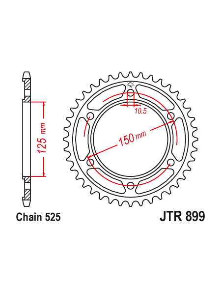 Kit chaine EK CHAIN super-renforcée acier KTM 990 ADVENTURE 2006 - 2012