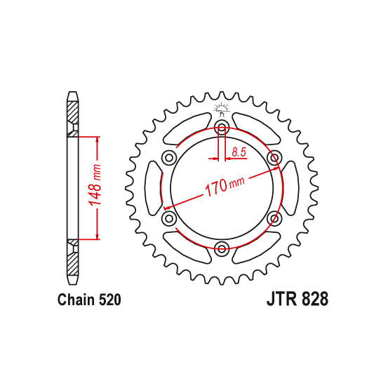 Kit chaine EK CHAIN super-renforcée acier SUZUKI DR 800 1991 - 1993