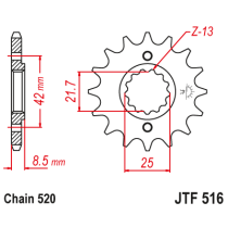Kit chaine EK CHAIN super-renforcée acier SUZUKI GS 500 2001 - 2007 2