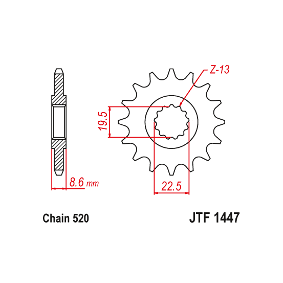 Kit chaine EK CHAIN super-renforcée acier SUZUKI GW 250 2013 - 2017