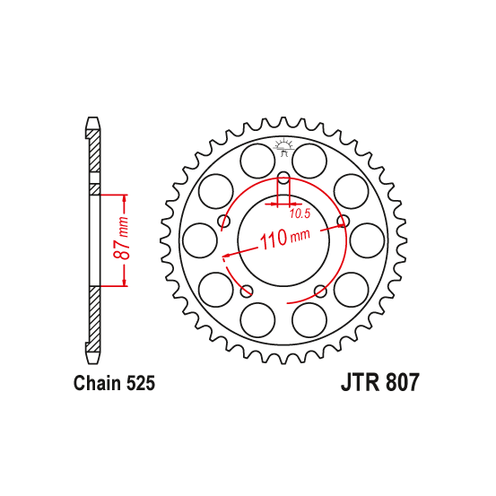 Kit chaine EK CHAIN super-renforcée acier SUZUKI SV 650 2007 - 2013