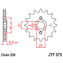 Kit chaine EK CHAIN super-renforcée acier YAMAHA XT 600 1986 - 1987 2