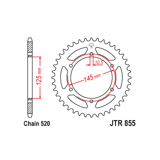 Kit chaine EK CHAIN super-renforcée acier YAMAHA XT 660 2004 - 2015