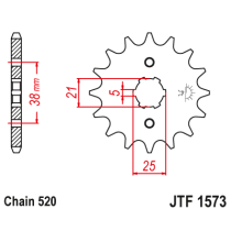 Kit chaine EK CHAIN super-renforcée acier YAMAHA XV 125 VIRAGO 1997 - 2000 2