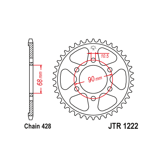 Kit chaine EK CHAIN super-renforcée acier HONDA CB 125 R 2018 - 2020