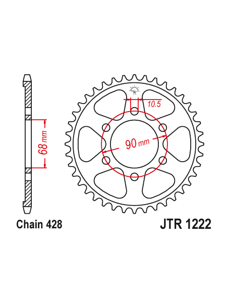Kit chaine EK CHAIN super-renforcée acier HONDA CB 125 R 2018 - 2020
