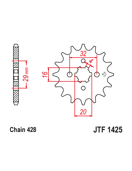 Kit chaine EK CHAIN super-renforcée acier SUZUKI GSX-S 125 2018 - 2024