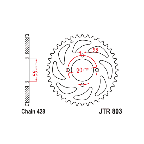 Kit chaine EK CHAIN super-renforcée acier SUZUKI GSX-S 125 2018 - 2024