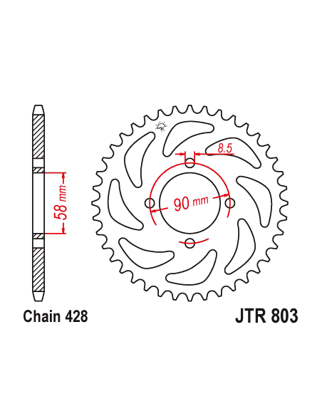 Kit chaine EK CHAIN super-renforcée acier SUZUKI GSX-S 125 2018 - 2024