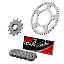 Kit chaine EK CHAIN super-renforcée acier DAELIM VS 125 1997 - 2008