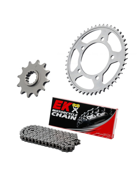 Kit chaine EK CHAIN super-renforcée acier DAELIM VS 125 1997 - 2008