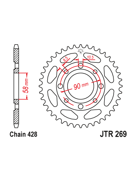 Kit chaine EK CHAIN super-renforcée acier DAELIM VS 125 1997 - 2008