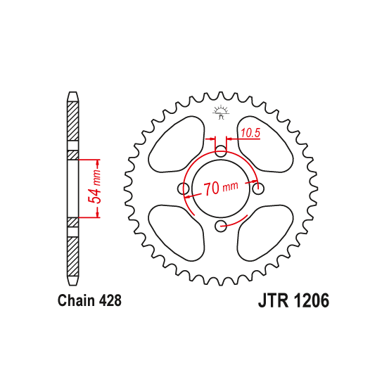 Kit chaine EK CHAIN super-renforcée acier HONDA CBR 125 R 2004 - 2005
