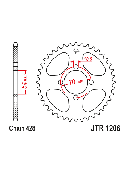 Kit chaine EK CHAIN super-renforcée acier HONDA CBR 125 R 2004 - 2005