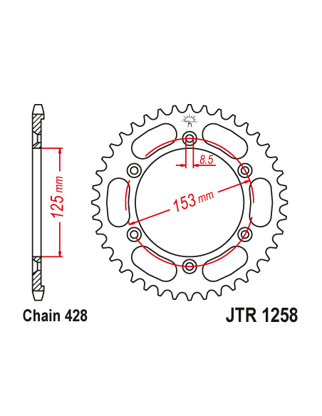 Kit chaine EK CHAIN super-renforcée acier HONDA XR 125 L 2003 - 2008