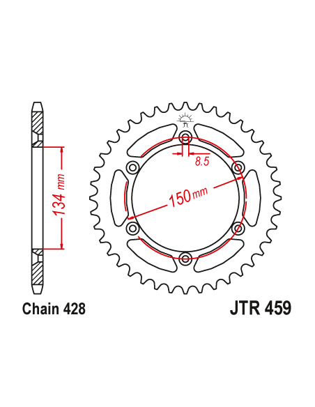 Kit chaine EK CHAIN super-renforcée acier KAWASAKI KDX 125 1990 - 1999
