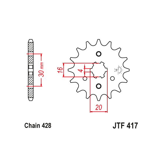 Kit chaine EK CHAIN super-renforcée acier KAWASAKI KMX 125 1986 - 2002
