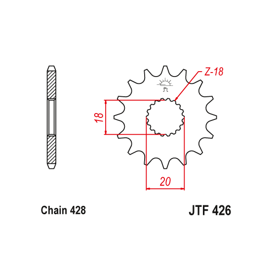 Kit chaine EK CHAIN super-renforcée acier SUZUKI DR 125 1982 - 1984