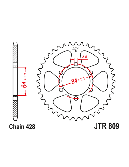 Kit chaine EK CHAIN super-renforcée acier SUZUKI DR 125 1982 - 2000